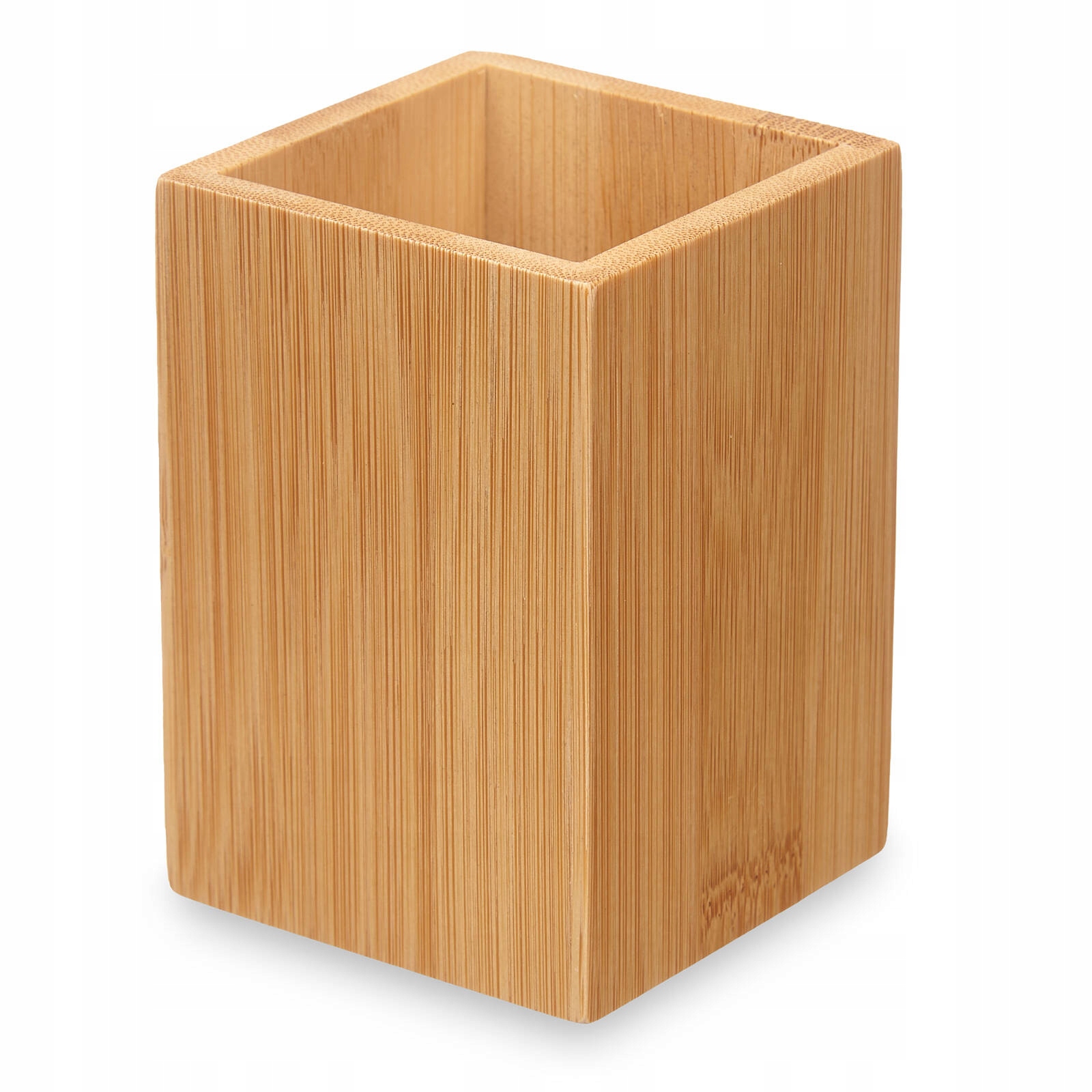 KUBEK NA SZCZOTECZKI DO ZĘBÓW, KWADRATOWY Z BAMBUSA, 6,8 x 6,8 x 9,7 CM