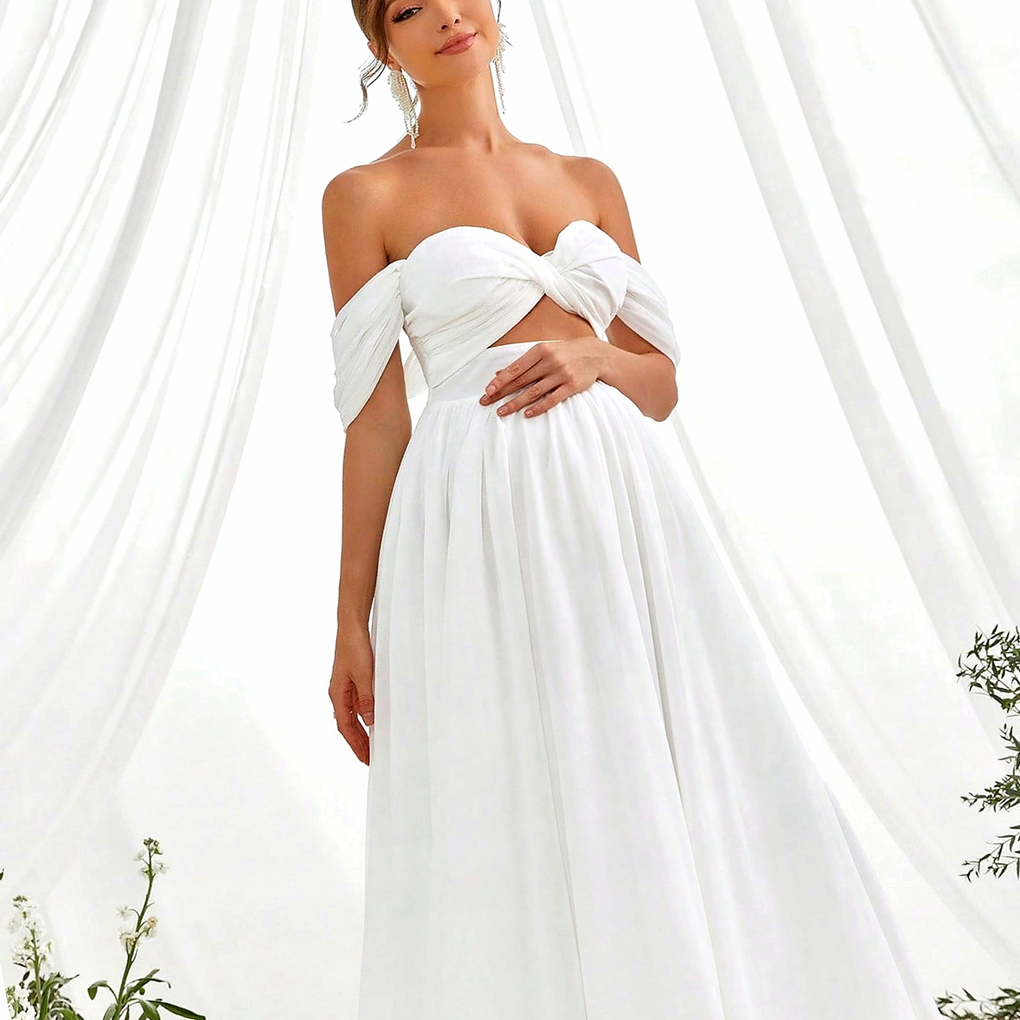 Šaty Odkryté Ram. Faeriesty Těhotenské Výstupní Vzdušné XL