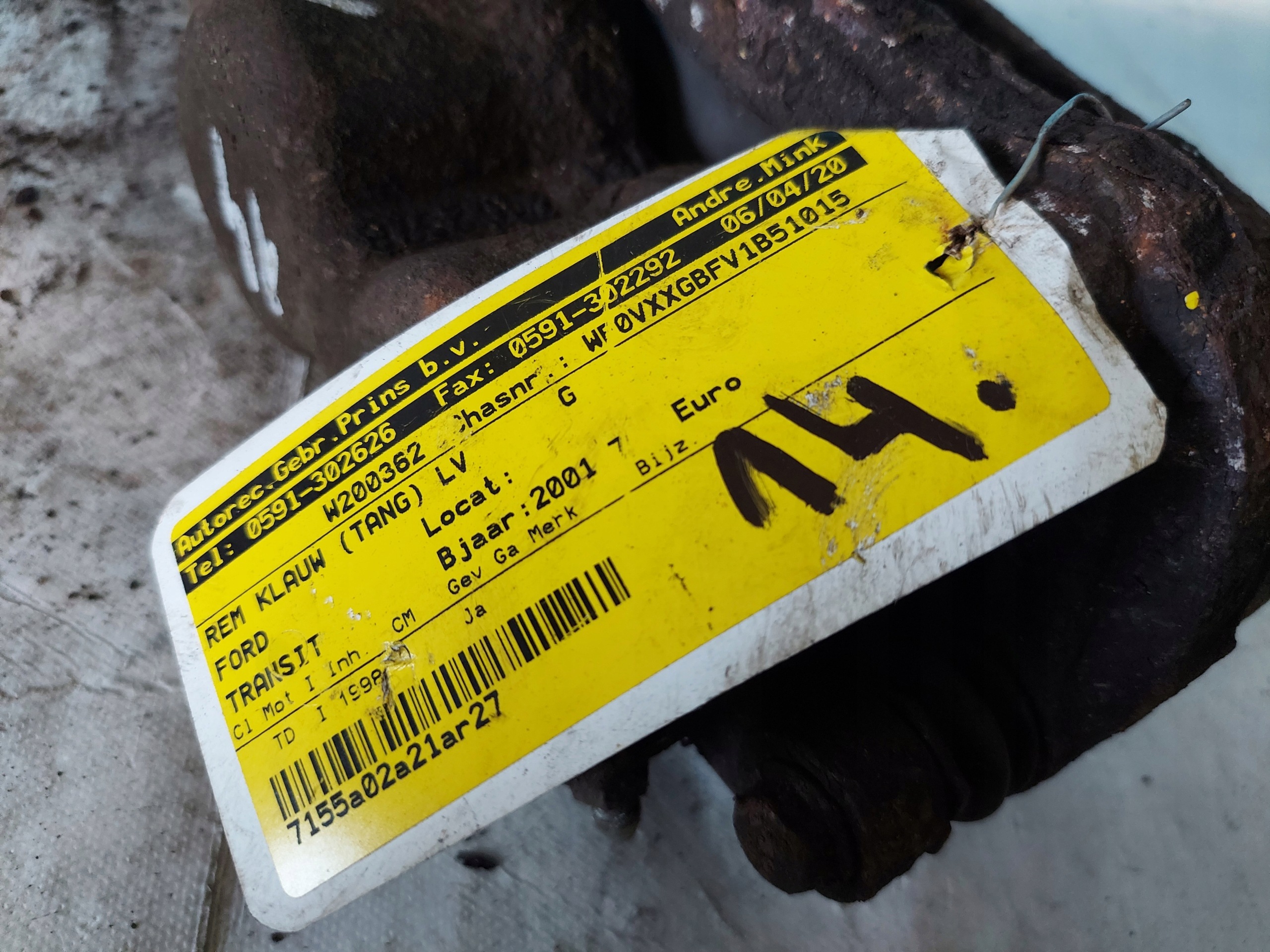 caliper FORD TRANSIT 2001 R 2.0 TD LP BOSCH C15-2B119