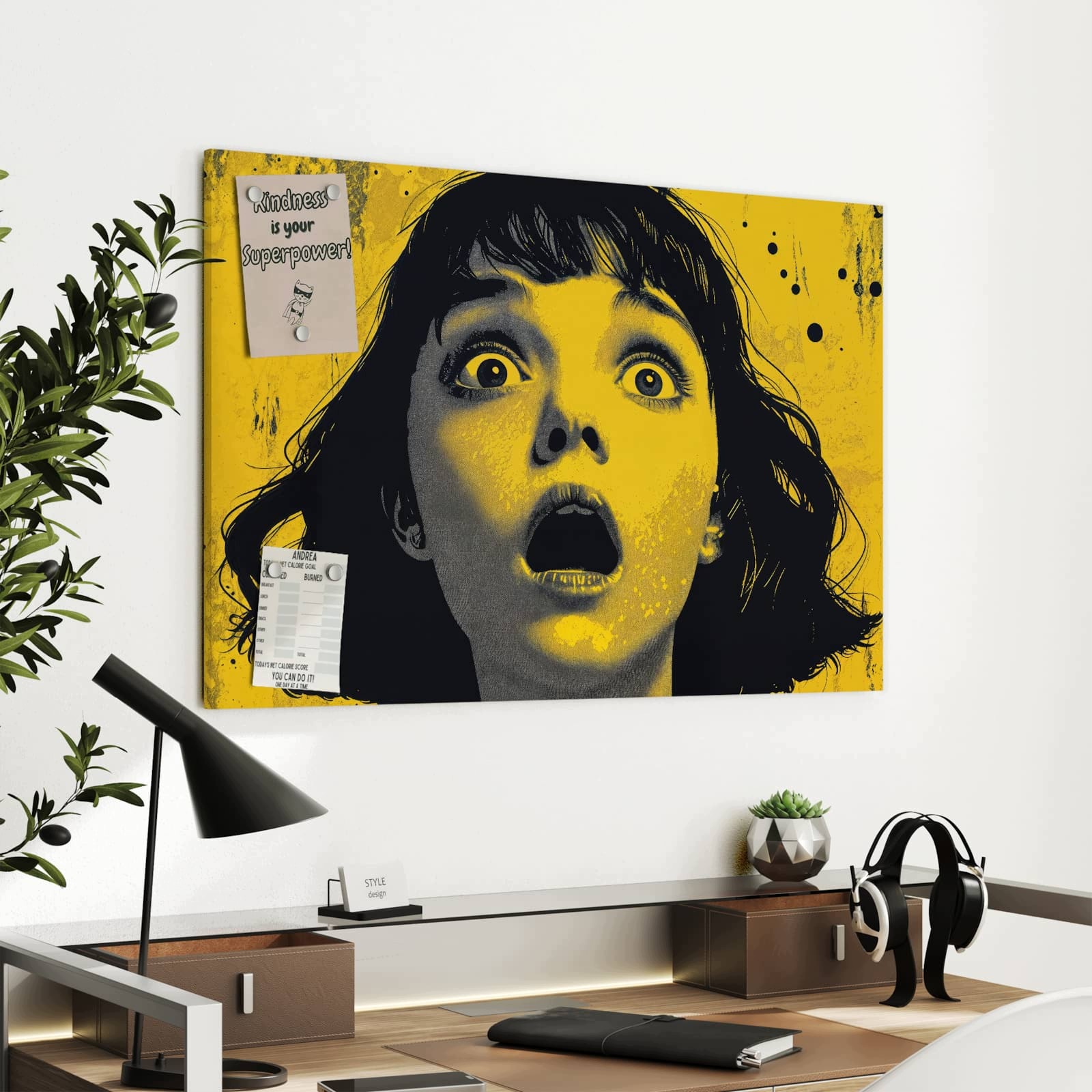 Magnetická tabule Křičící Portrét 90 × 60 cm