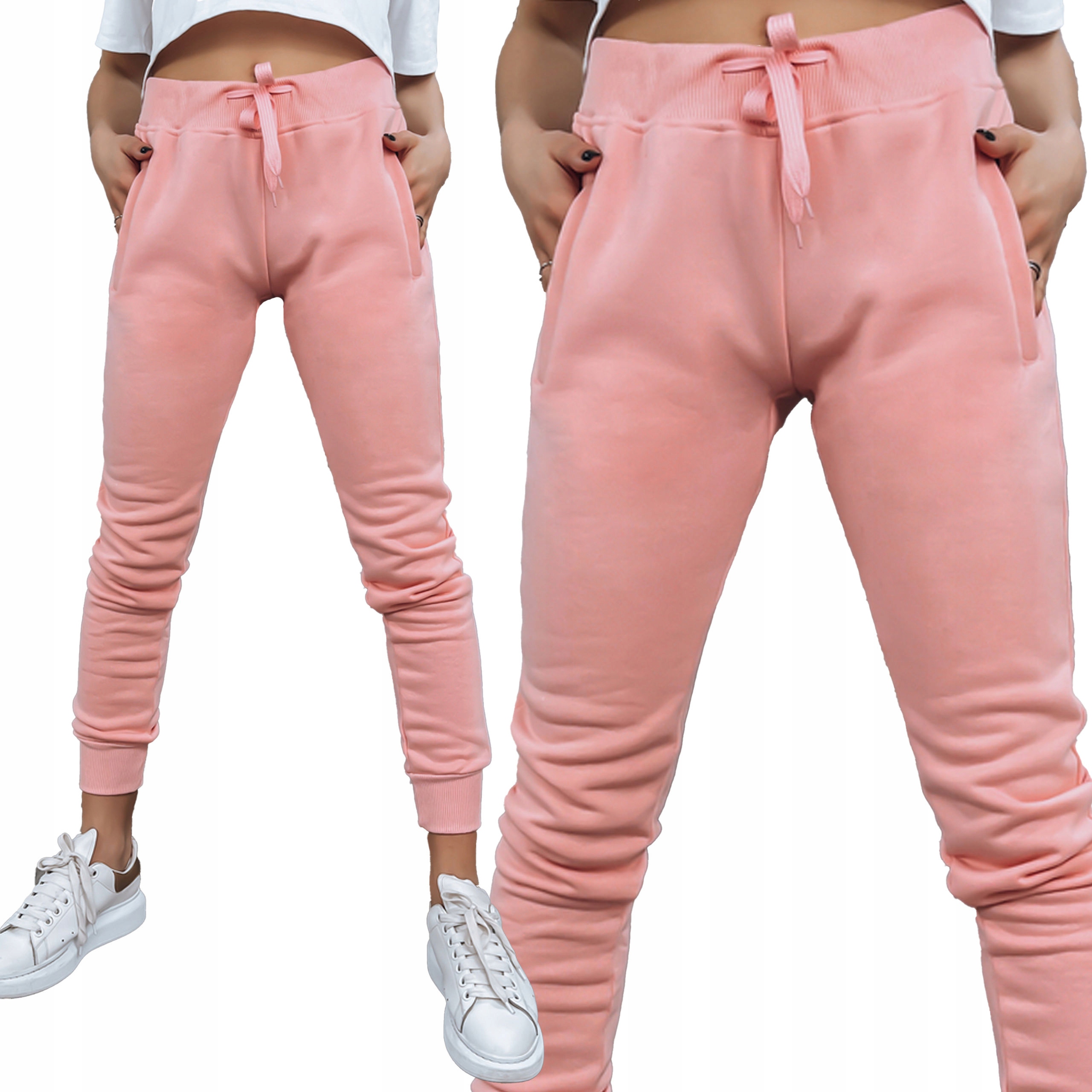 DAMSKIE SPODNIE DRESOWE GŁADKIE roz. XL