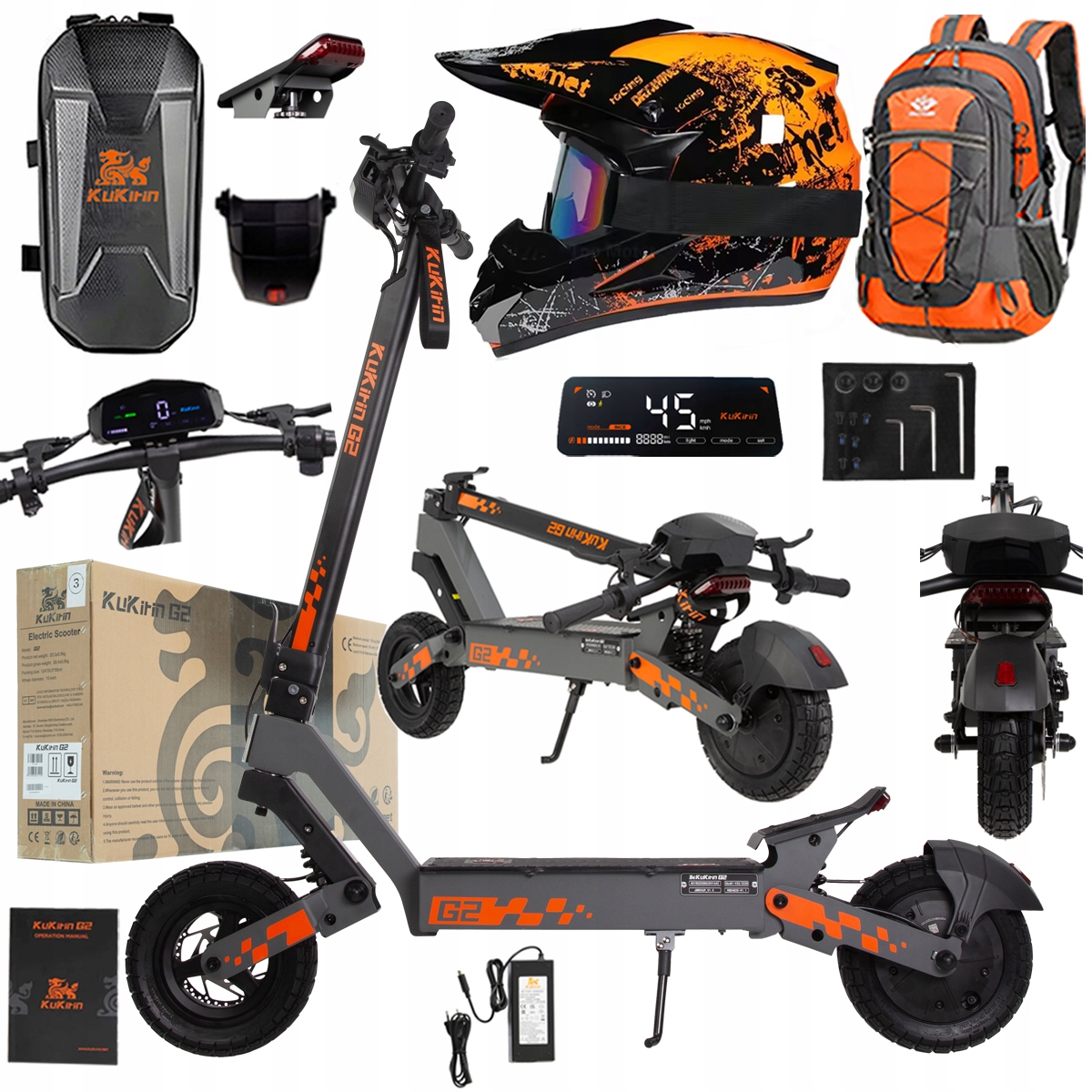 Kukirin G2 2026 Nové skládací elektrické vozidlo 1200W 45KM/H 15Ah 48V 10"