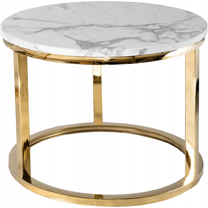 ZESTAW STOLIKÓW KAWOWYCH MARMUR STOLIK DO SALONU Szerokość mebla 70 cm