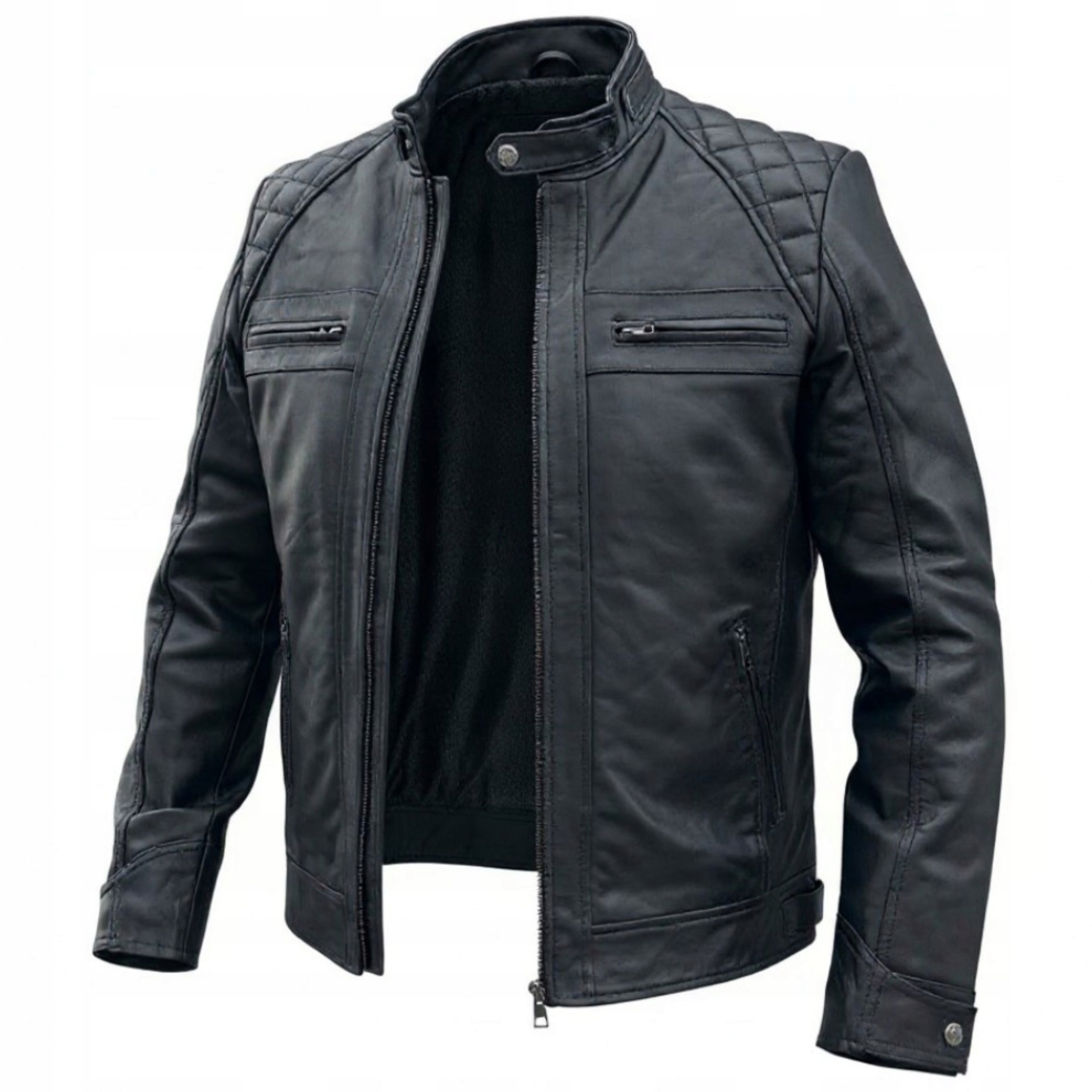 Kurtka Skórzana ProSpeed Męska Czarna Skóra Owcza 2XL