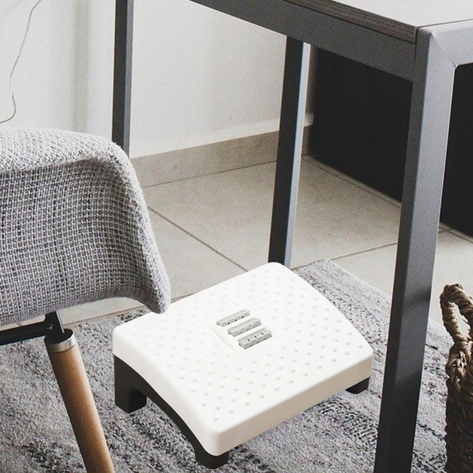 Foot Rest Office Chair Tilted Stool Footrest for Under Desk Black White Rodzaj gładka