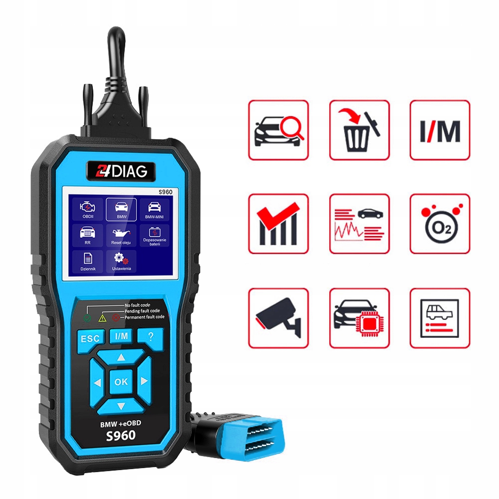 INTERFEJS TESTER DIAGNOSTYCZNY OBD2 do BMW MINI Rolls Marka 24Diag