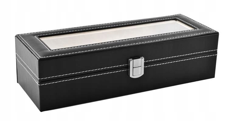 Organizer na zegarki 6 przegródek Kolor czarny