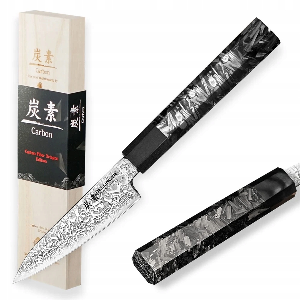 Malý lúpací nôž Paring 105 mm Dellinger Carbon Fiber Octagon