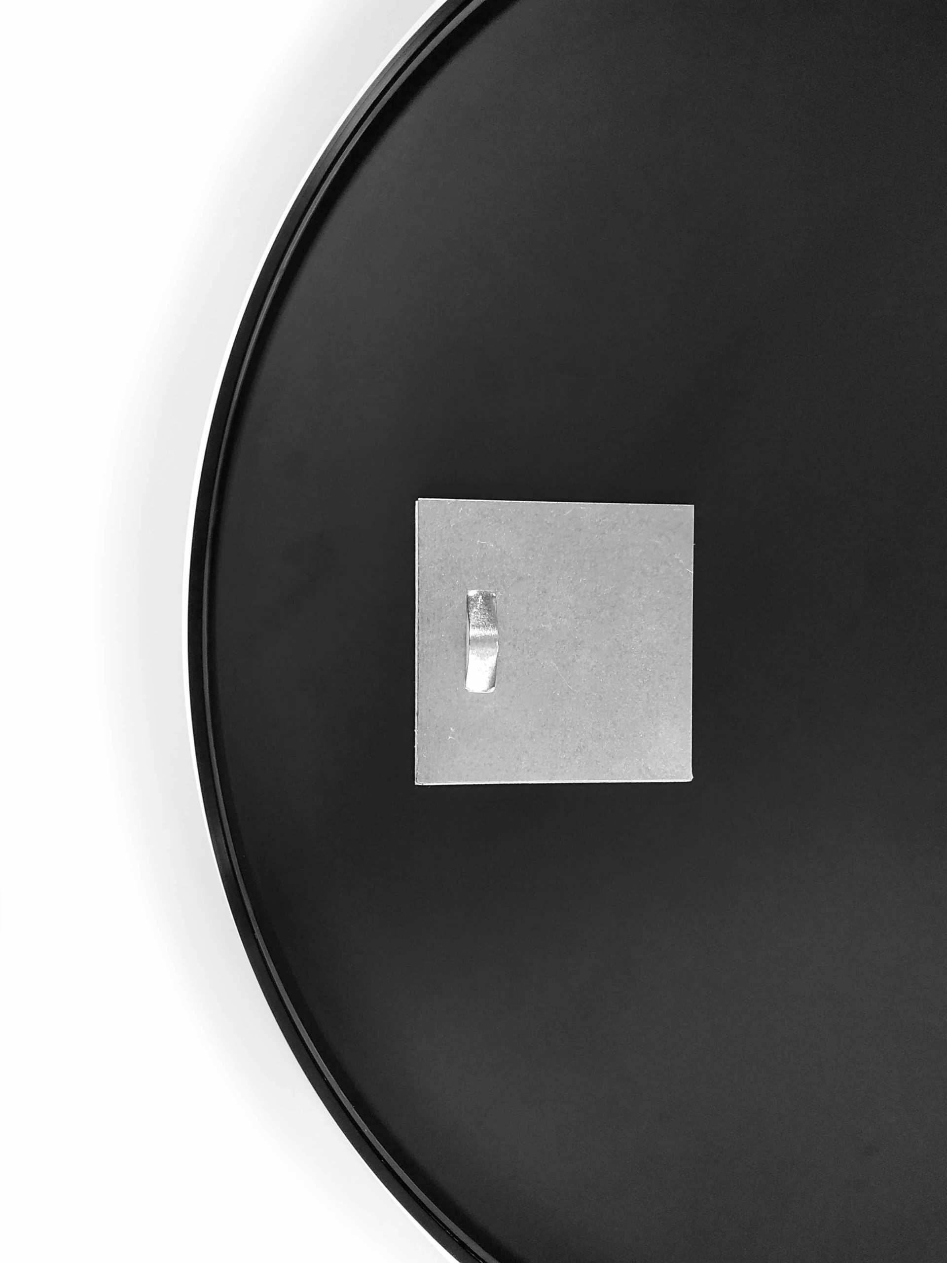 Lustro Okrągłe 80 cm w Czarnej Aluminiowej Ramie lustro ścienne Szerokość 800 mm