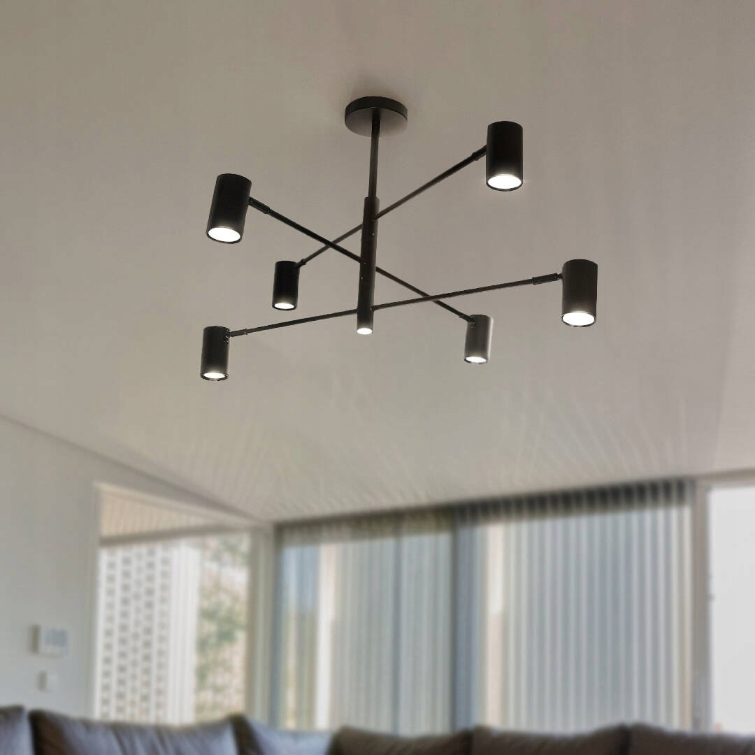 Lampa wisząca żyrando do salonu l 6 x spot GU10 DD-40 czarna