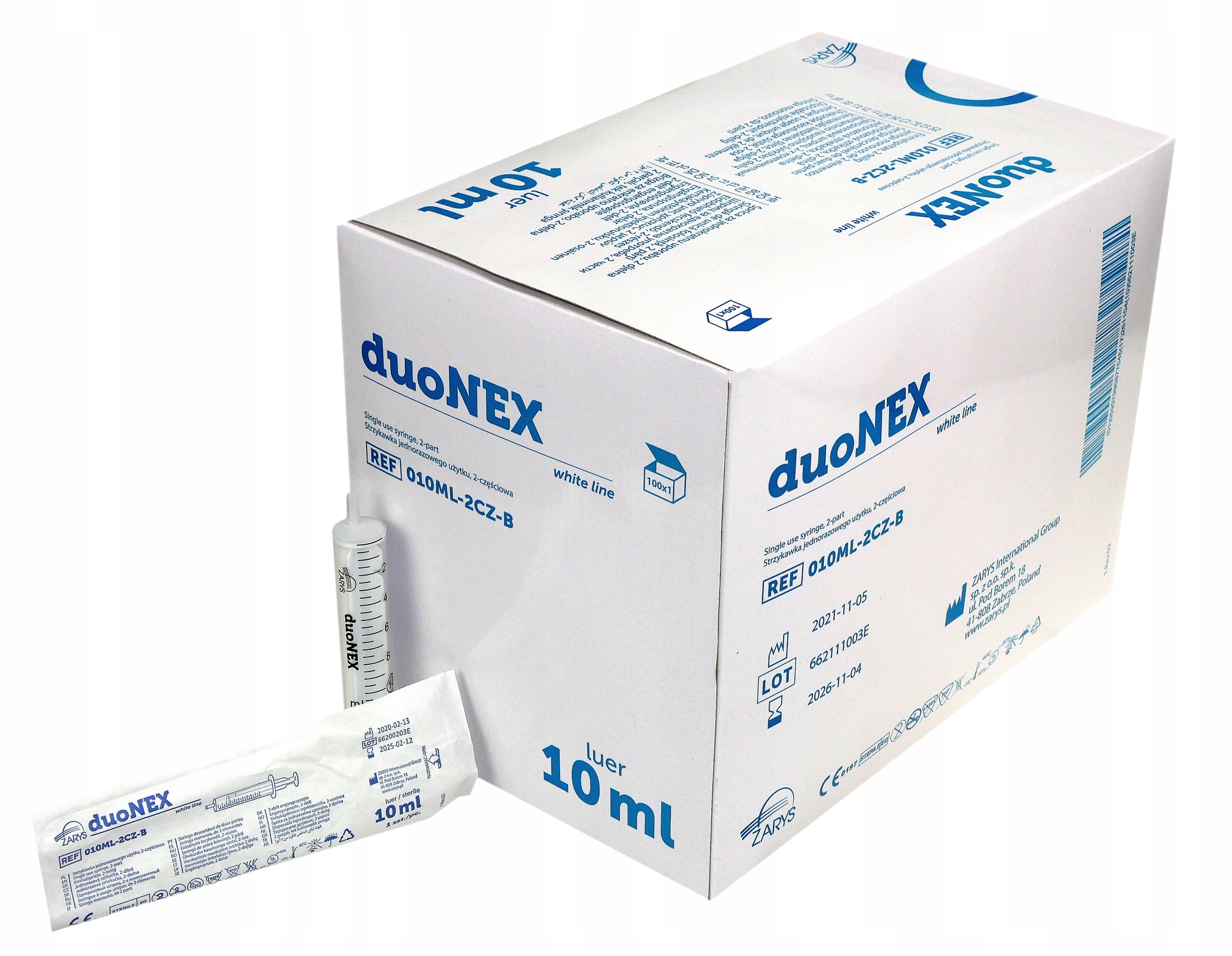 

Strzykawki 2-częściowe 10 ml Luer duoNEX 100 szt