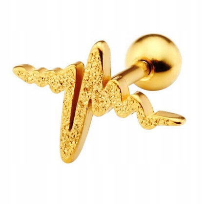 

Kolczyk do chrząstki linia życia złoty 1,2/6/4