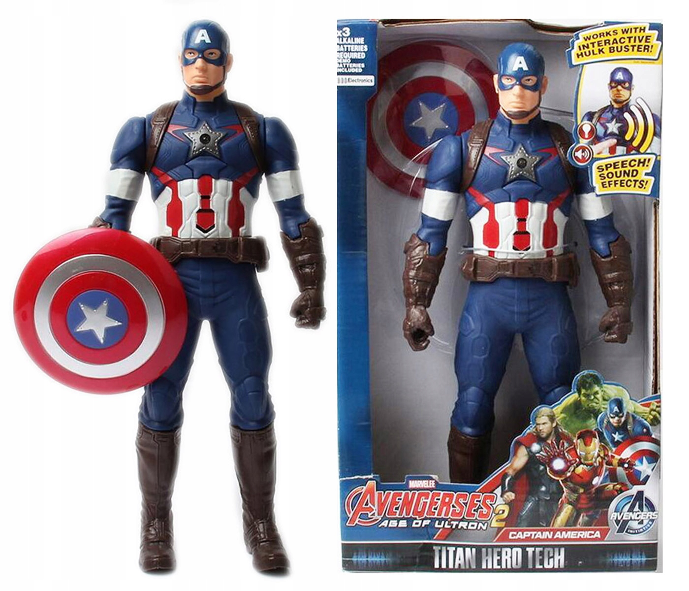 KAPITAN AMERYKA FIGURKA AVENGERS ŚWIECI DŹWIĘK