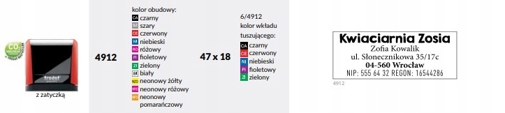 PIECZĄTKA TRODAT PRINTY 4912 PASTEL RÓŻOWY Kod producenta 4912