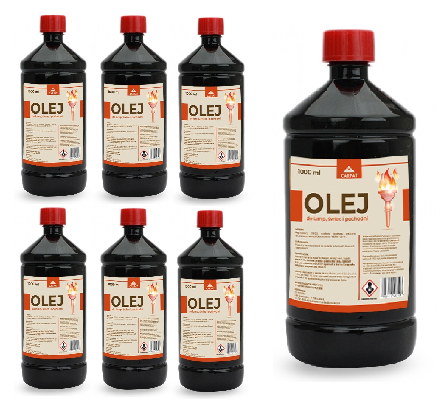 OLEJ DO LAMP ŚWIEC I POCHODNI 6 x 1000ml