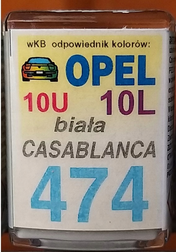 

Zaprawka Lakiernicza Opel 474 biała casablanca 10U
