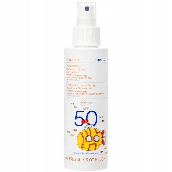 Korres Yoghurt Kids, ochranná emulze ve spreji, Spf 50, 150 ml