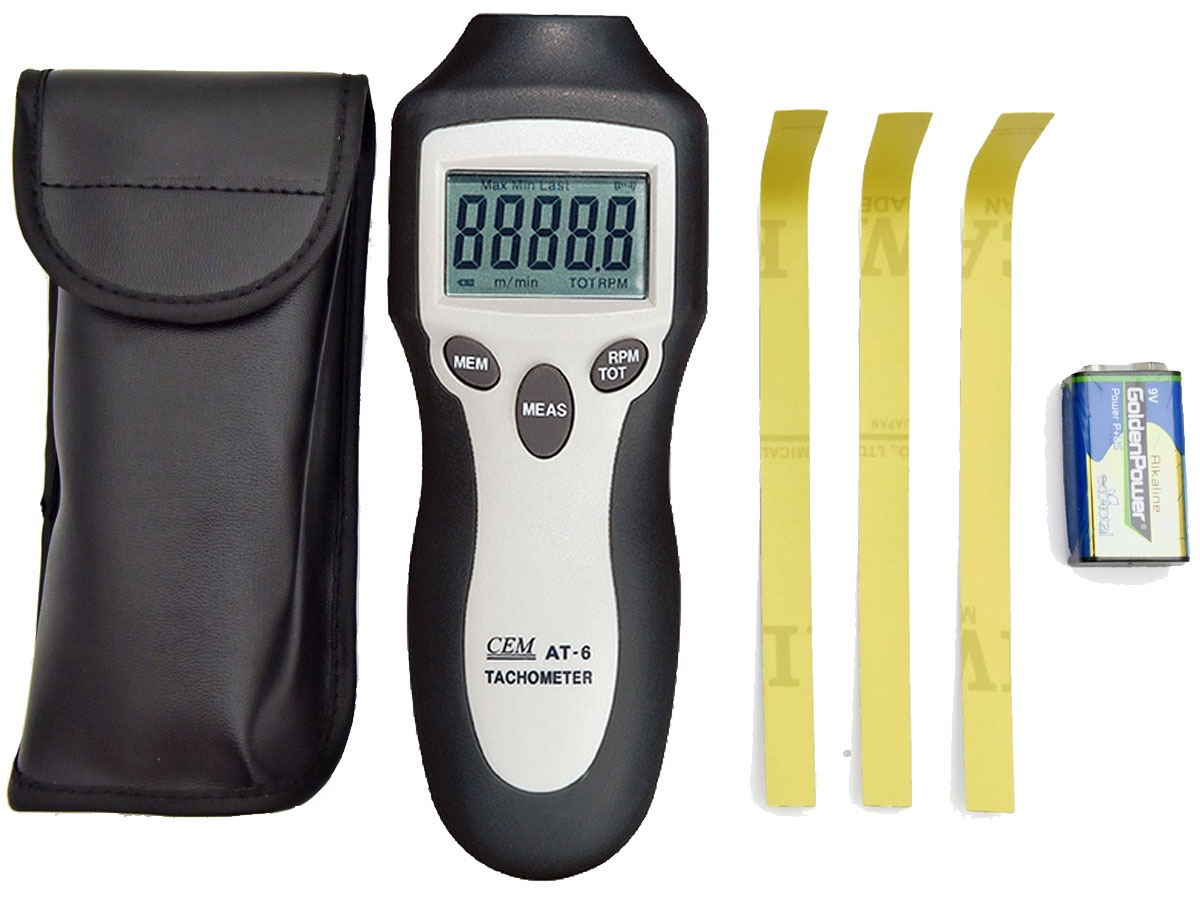 Tachometr CEM AT-6 metoda optyczna