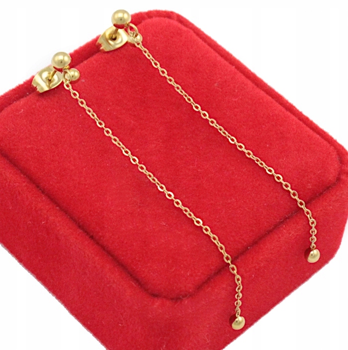 KOMPLET ZŁOTY KULKI KRAWATKA STAL CHIRURGICZNA Materiał pozłacany stal