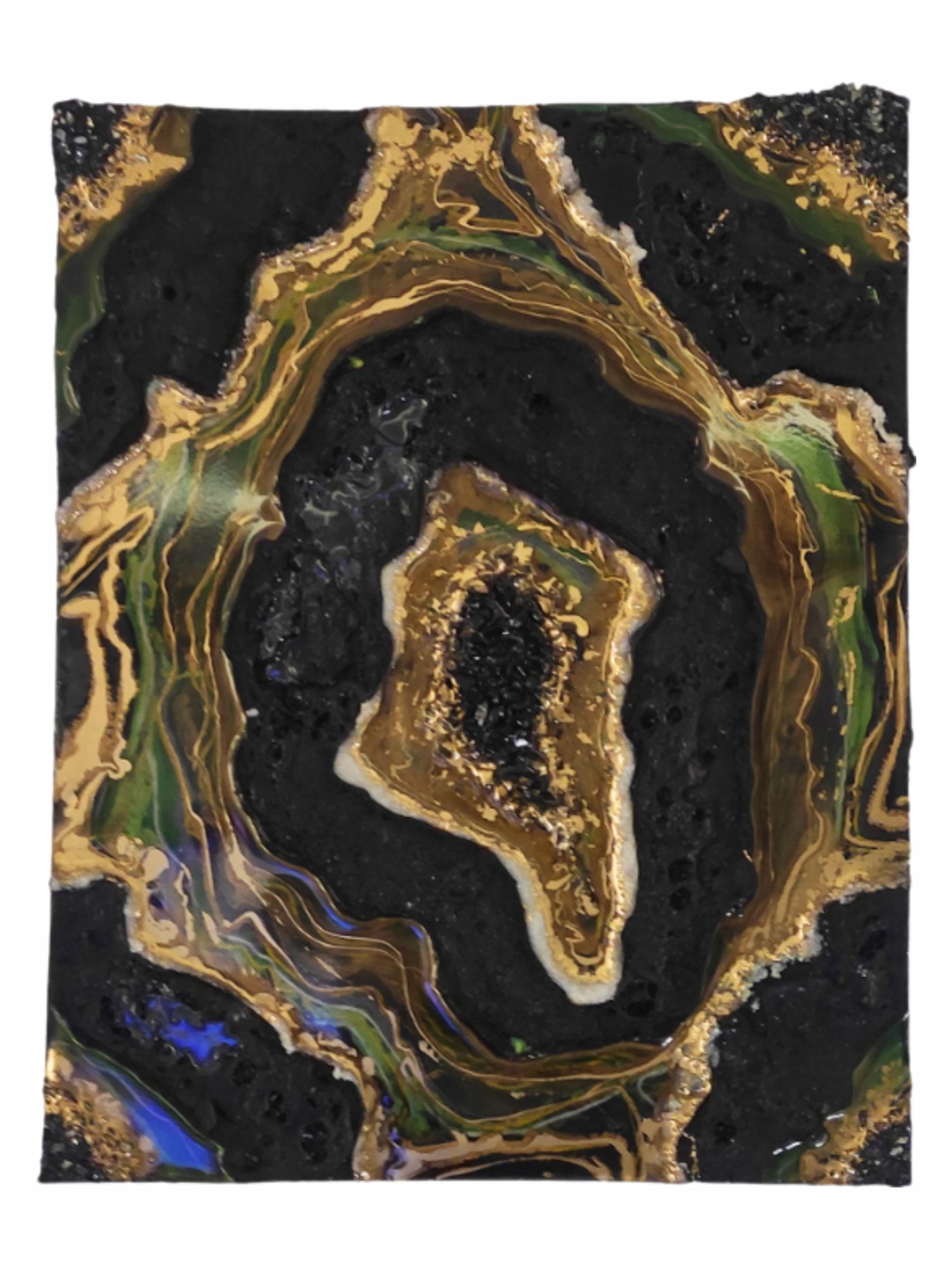 Obraz z živice Geode Art Smaragd