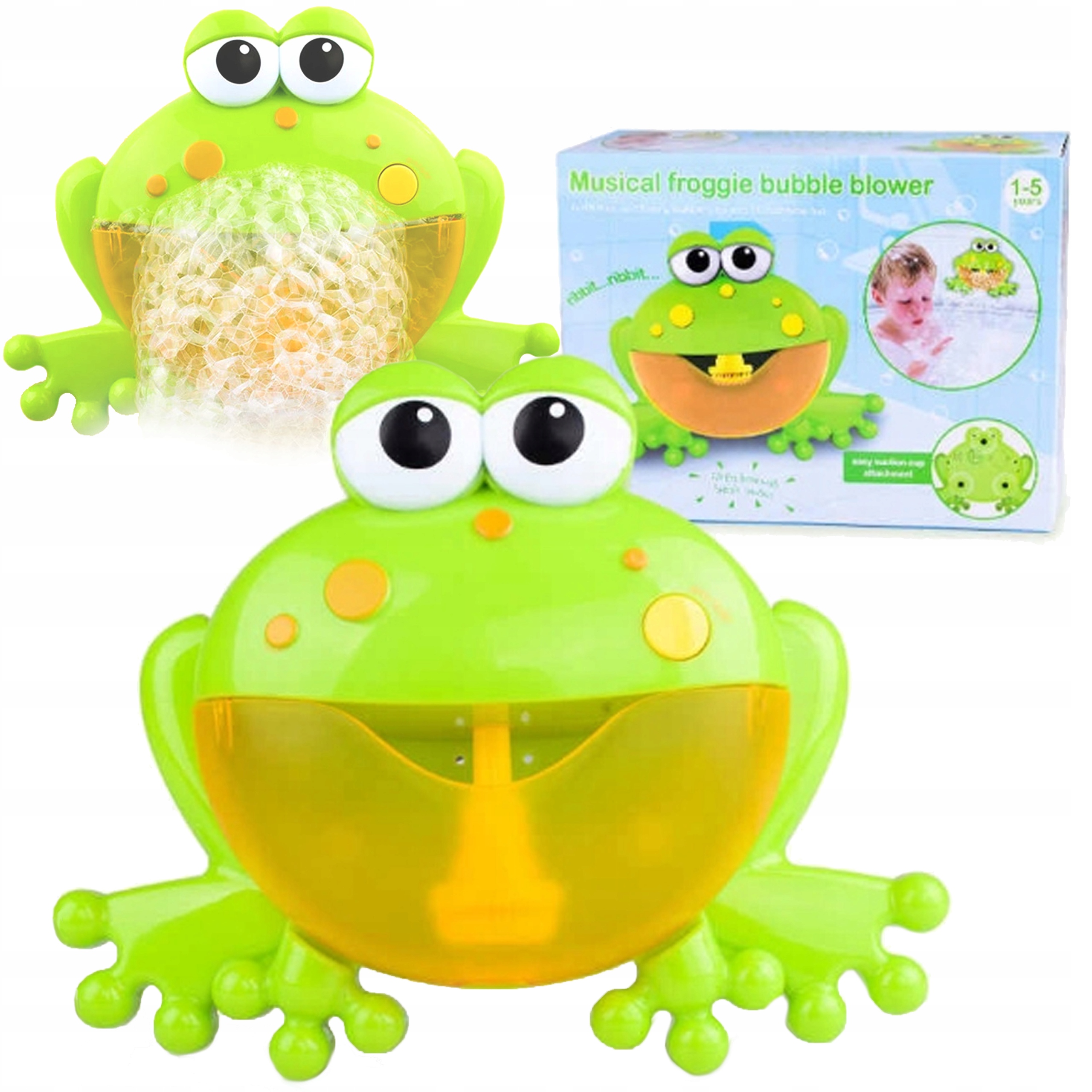 ŻABA ZABAWKA DO KĄPIELI DO ROBIENIA PIANY GRA MELODIE