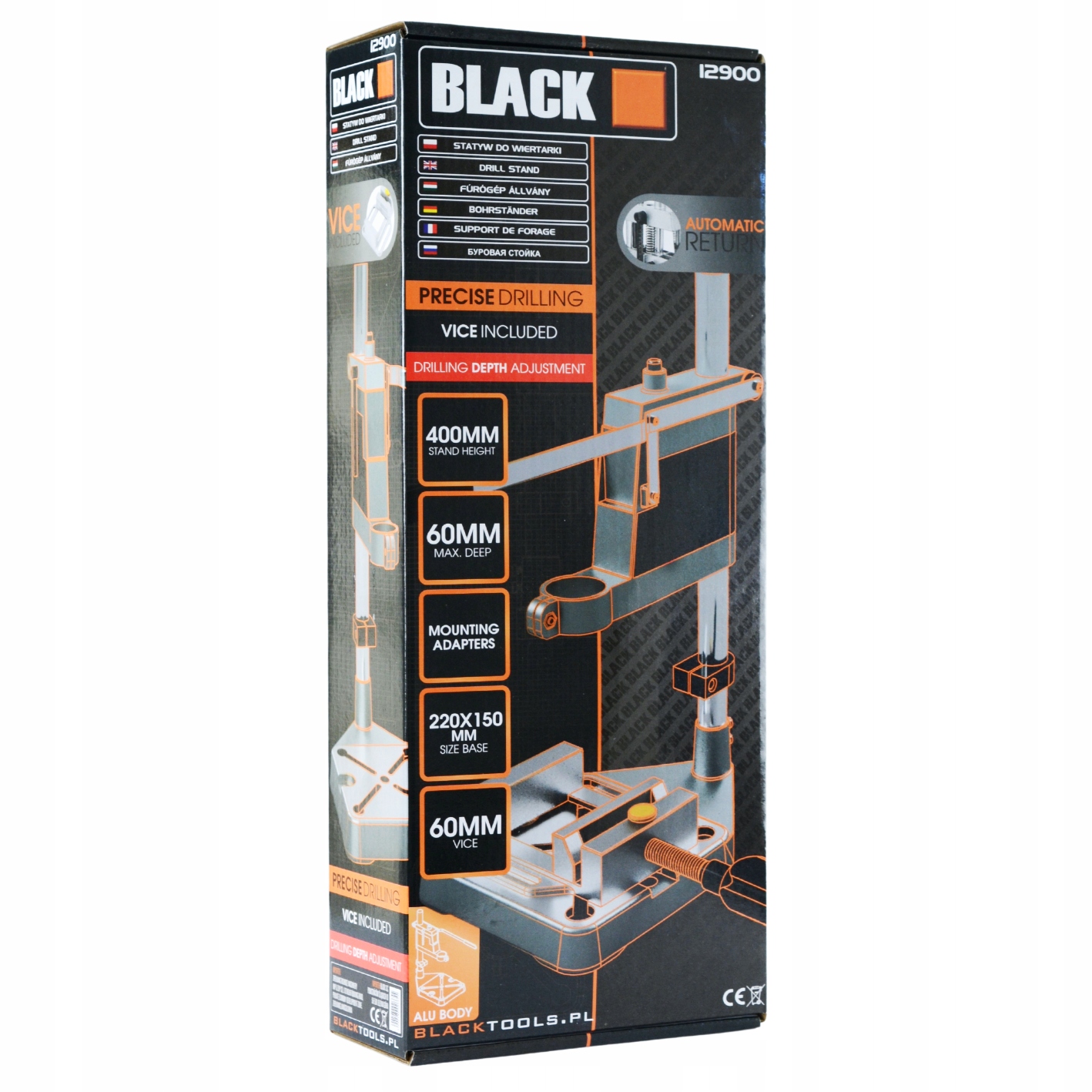 STOJAK STATYW UCHWYT DO WIERTARKI STOŁOWY 400MM BLACK Typ uchwytu inny