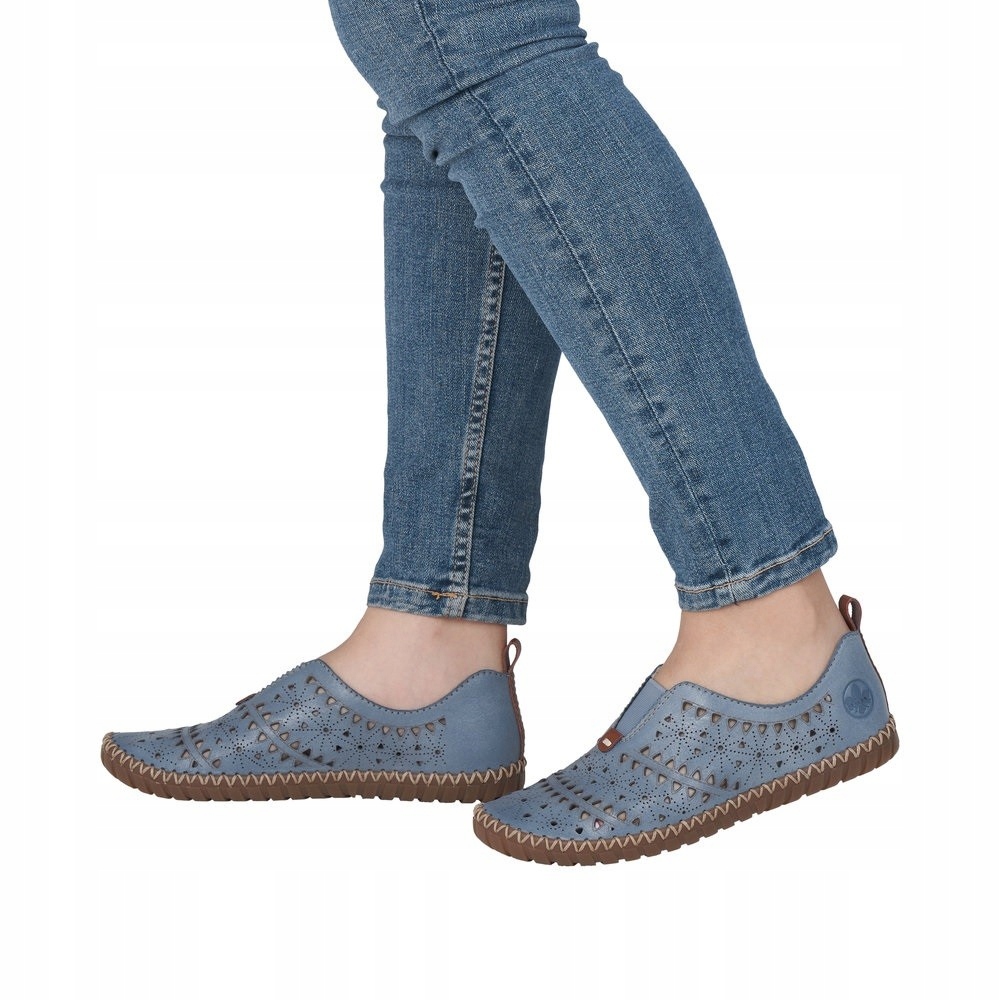 Rieker M2852-12 dámské ploché ažurové boty Antistress tmavě modrá 37