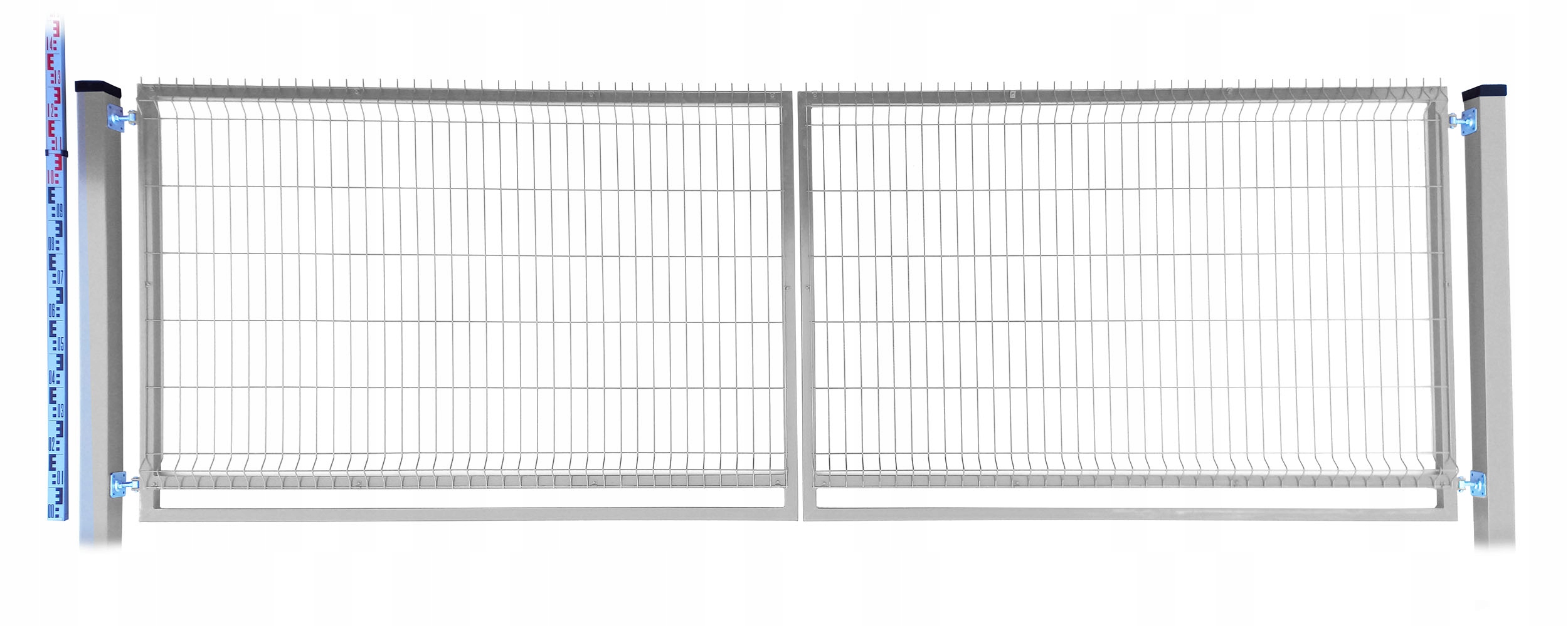 Panelová Brána 130 cm pozink dva Sloupky pozinkovaná dvoukřídlá 133 cm