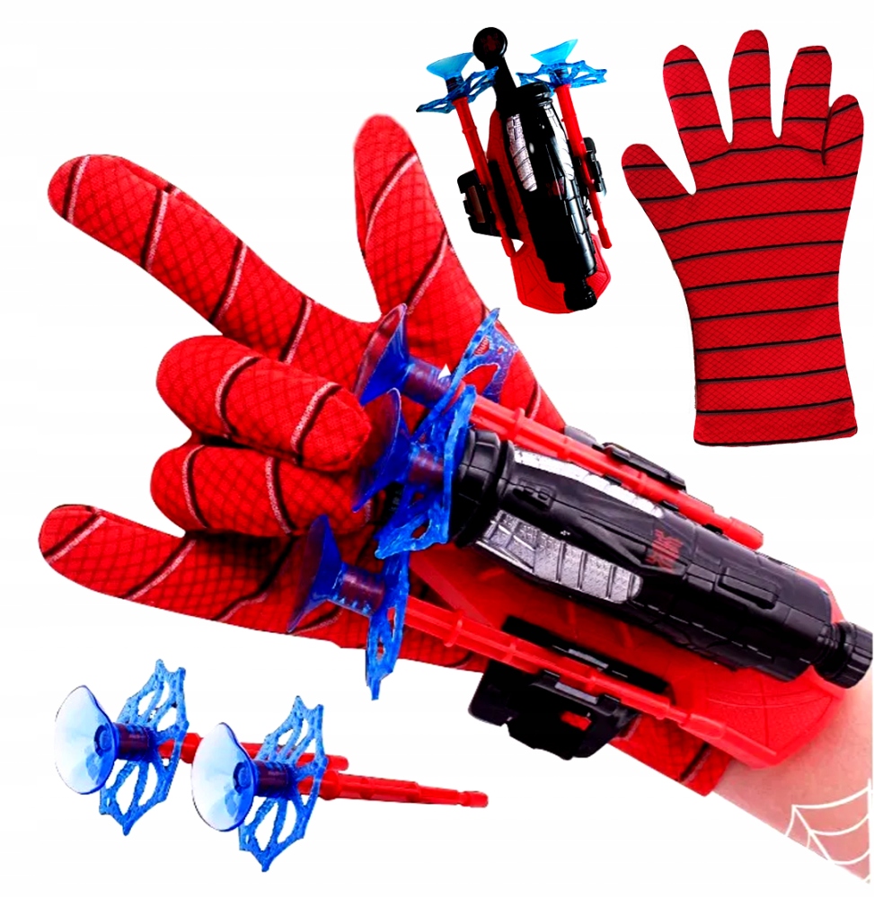 SPIDERMAN RĘKAWICA WYRZUTNIA STRZAŁKI STRZELA SIEĆ
