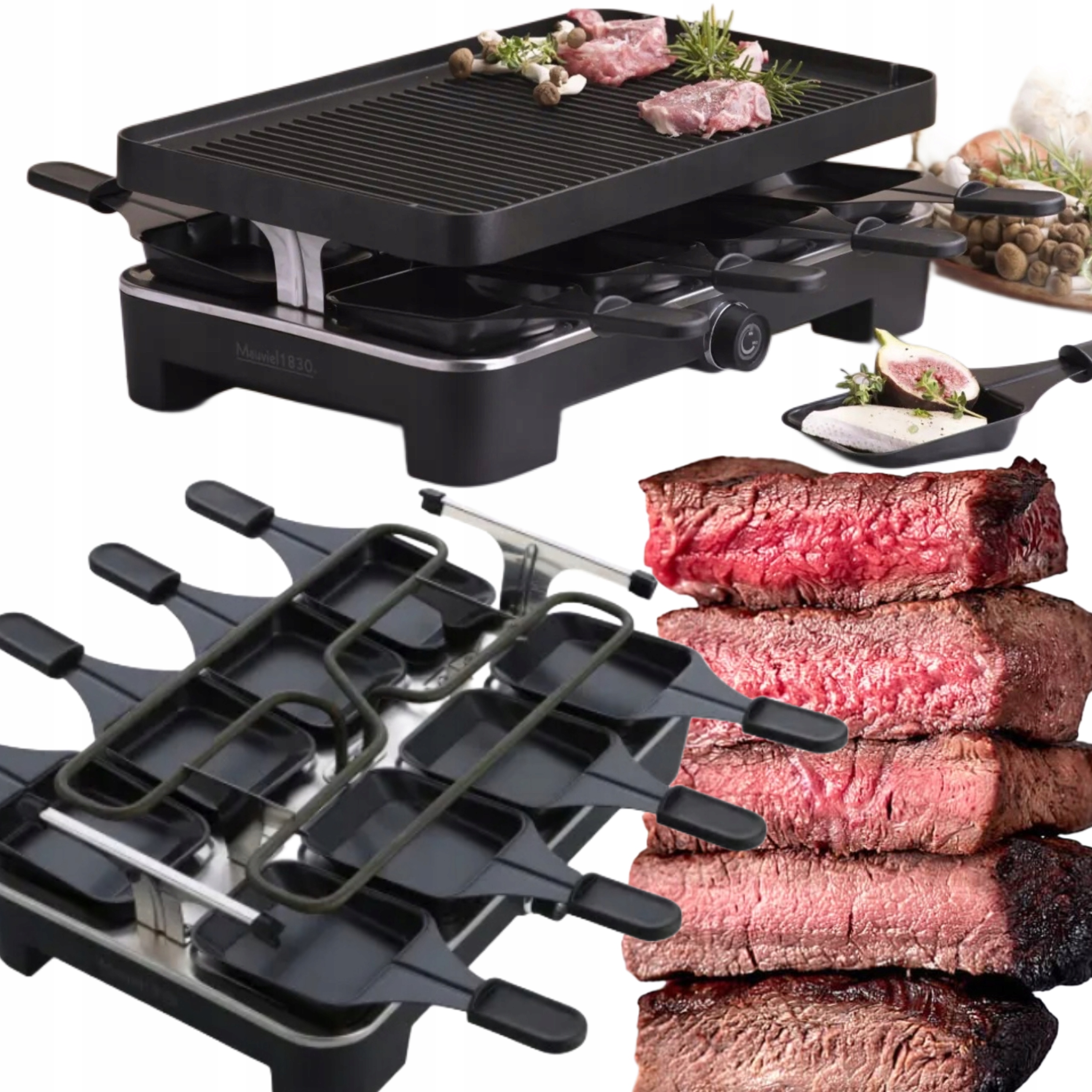 Mauviel 1200 W Elektrický Nepřilnavý Gril, Oboustranná Velká Deska