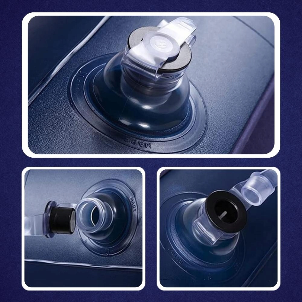 MATERAC DMUCHANY DWUOSOBOWY DO SPANIA PŁYWANIA WELUROWY POMPKA ELEKTRYCZNA Kolor dominujący odcienie niebieskiego