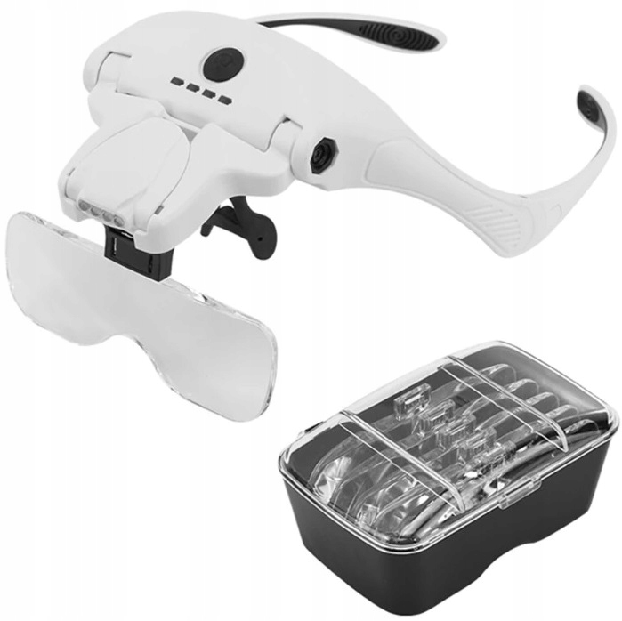 OKULARY POWIĘKSZAJĄCE LUPA NAGŁOWNA SOCZEWKI LED EAN (GTIN) 5905280110003
