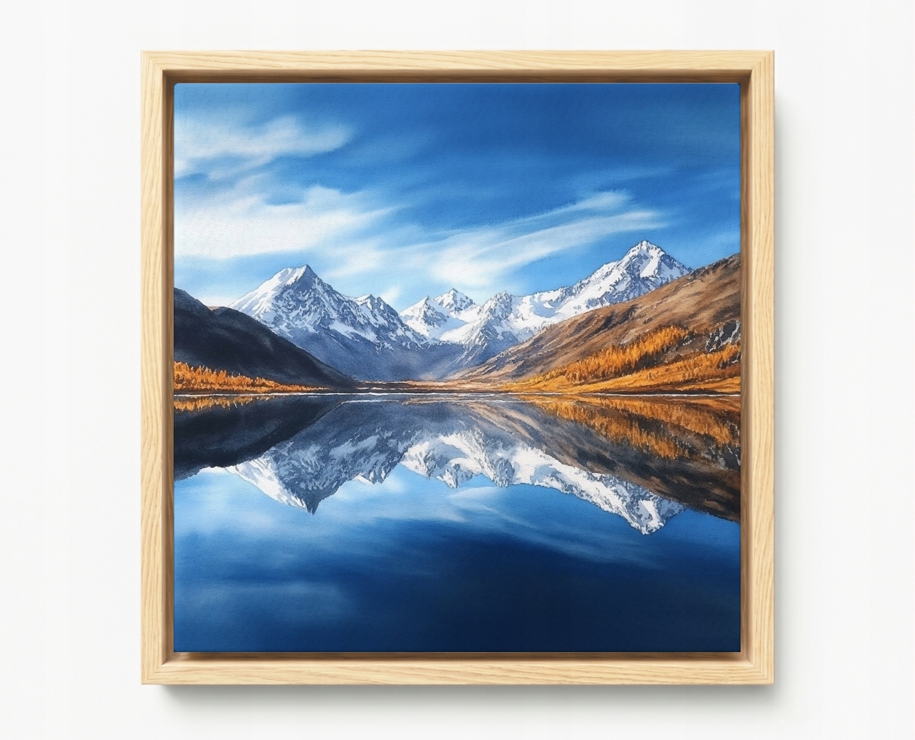 Obraz Rama American Box Krajina Pohled Na Hory Vrcholky Alpy Jezero 60x60