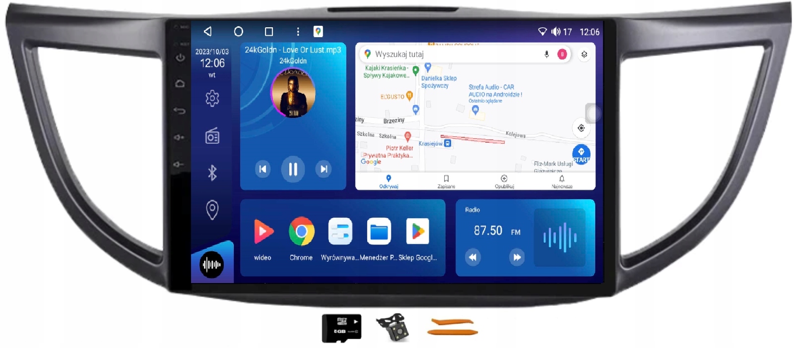 Rádio Android Navigácia Qled Carplay Lte Gps Dsp 128GB Honda Cr-v 4 12-18
