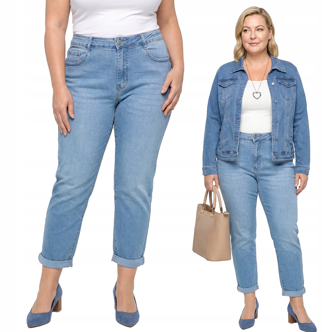 Světlé džíny plus size velikost 54