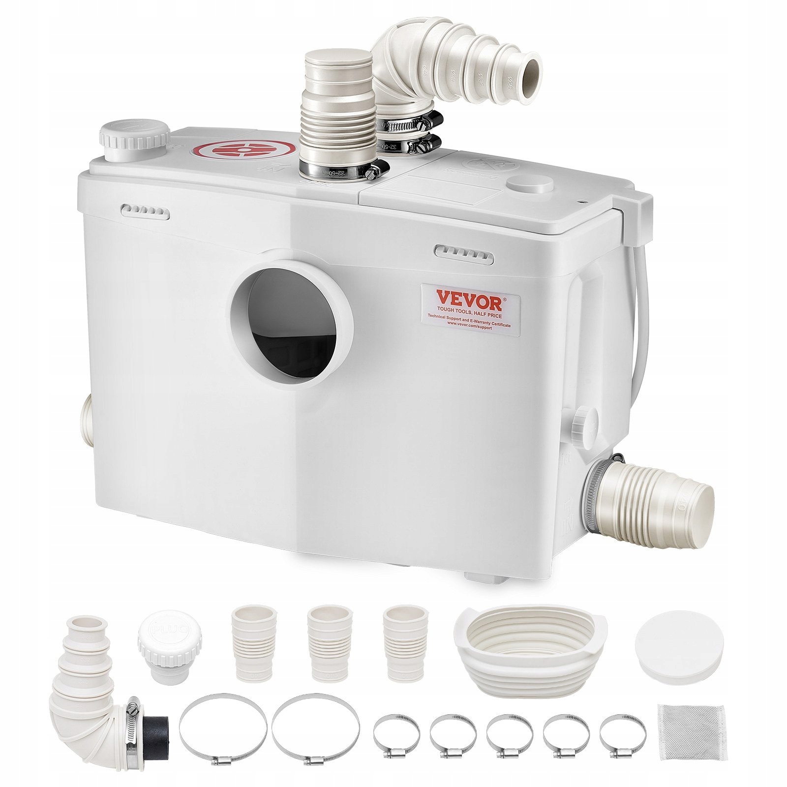 Čerpadlo na drvenie Wc, odpadová voda 1200 W, 4 vstupy, výkonné, 180 l/min
