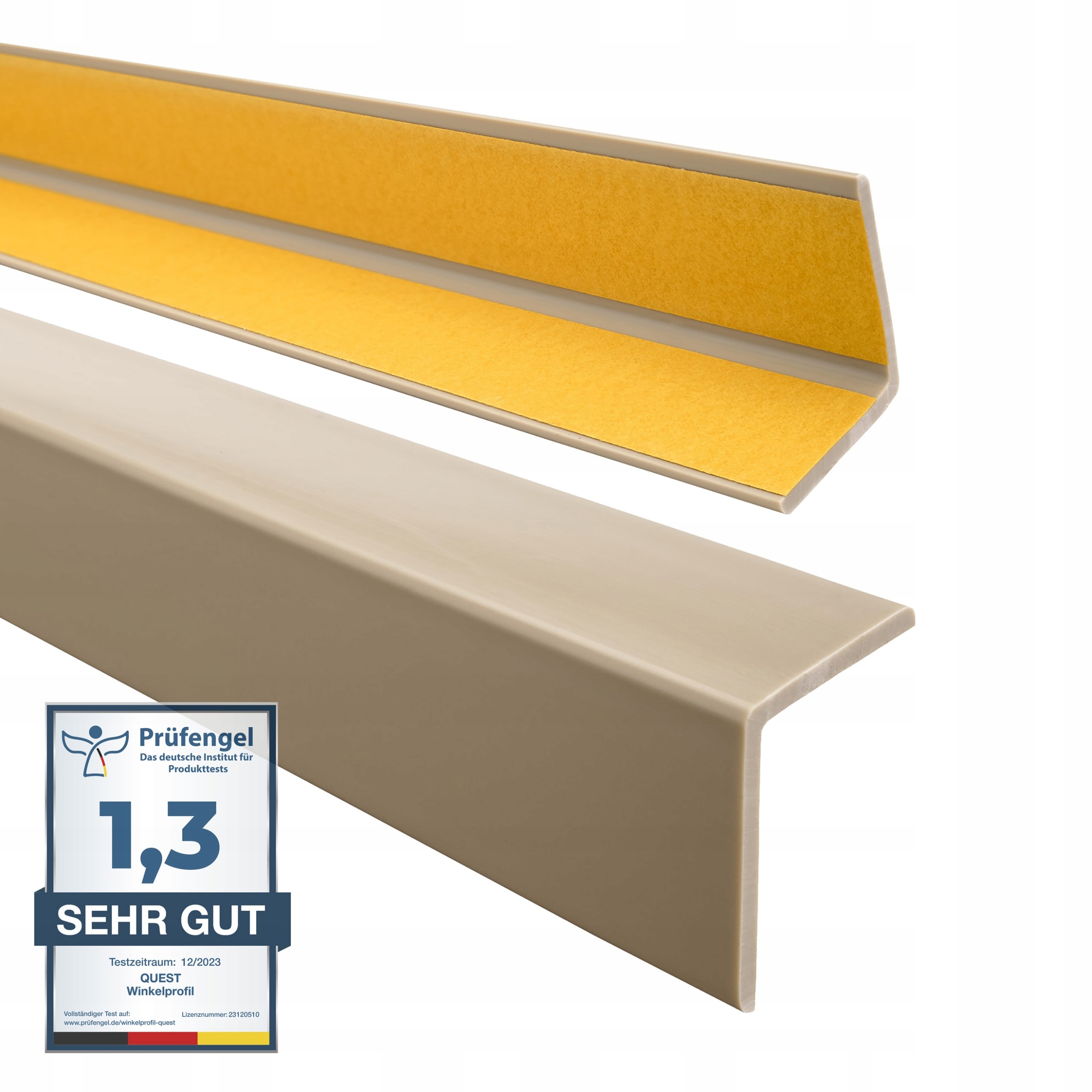 Mäkký Pvc uholník, ochranný, samolepiaci, béžový, 27 x 27 mm, 80 cm