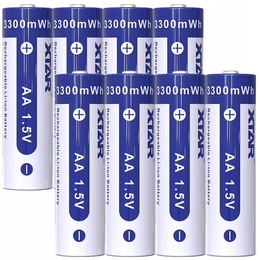 Akumulátory Xtar Aa R6 Li-ion 1.5V 2000mAh Sada 8 Ks 1000 Cyklů