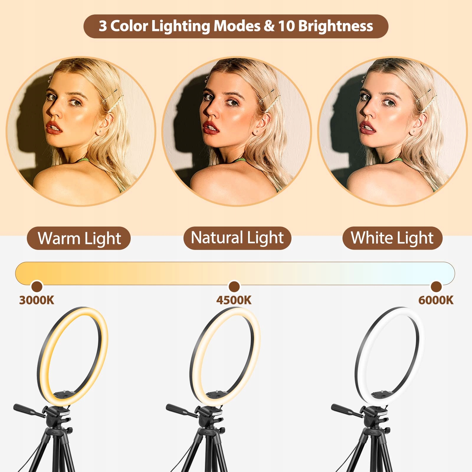 AUREDAY Statyw Do Ringlight 12 Calowy Zestaw Do Streamingu i Fotografii — miniatura 2