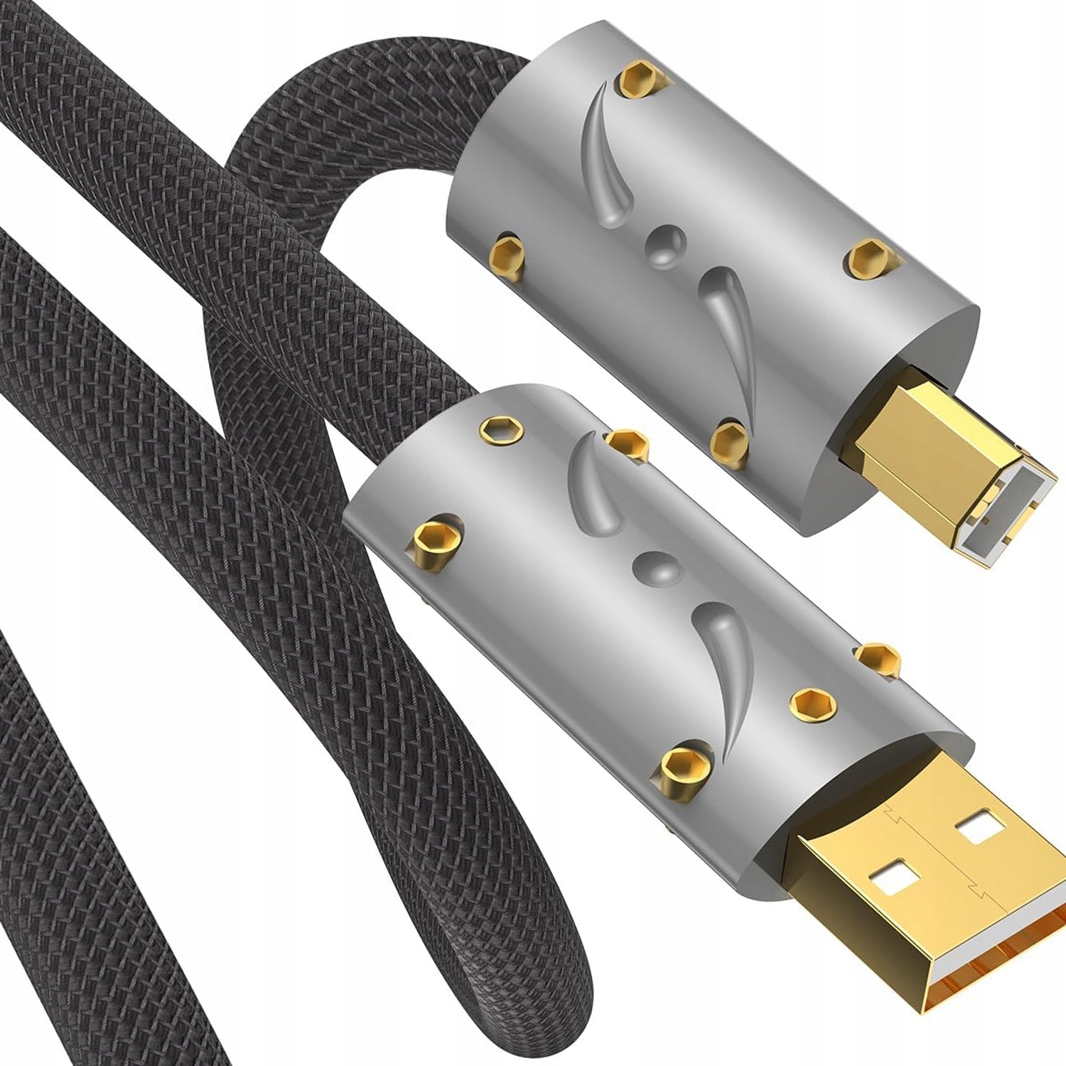 KABEL USB 2.0 A-B VIBORG UC01 1.2M 24k ZŁOTO PROFESJONALNY UNIWERSALNY