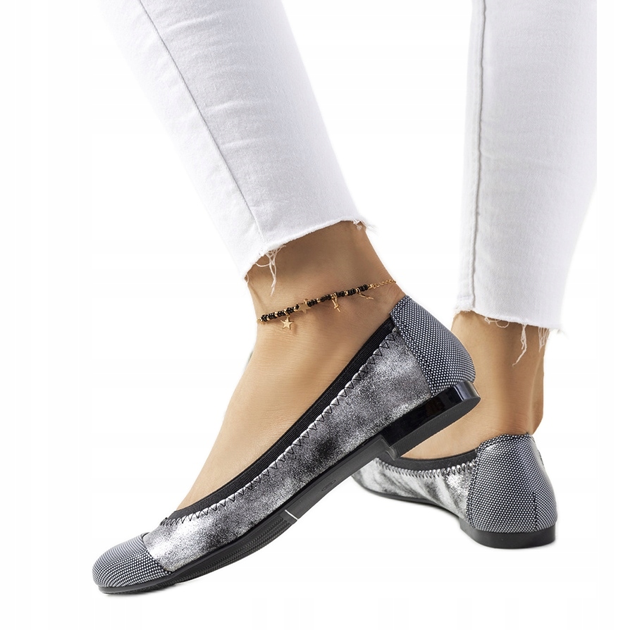 

Srebrne baleriny w groszki Marlin r.41