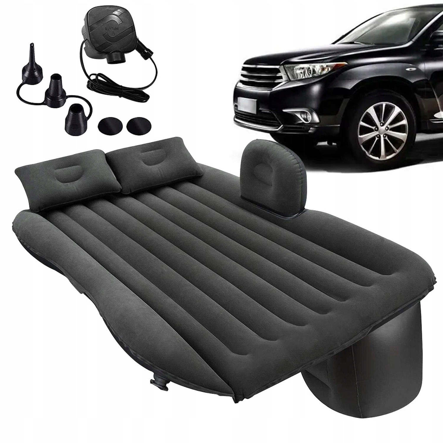 Materac Samochodowy Czarny Antypoślizgowy Dla Rodziny