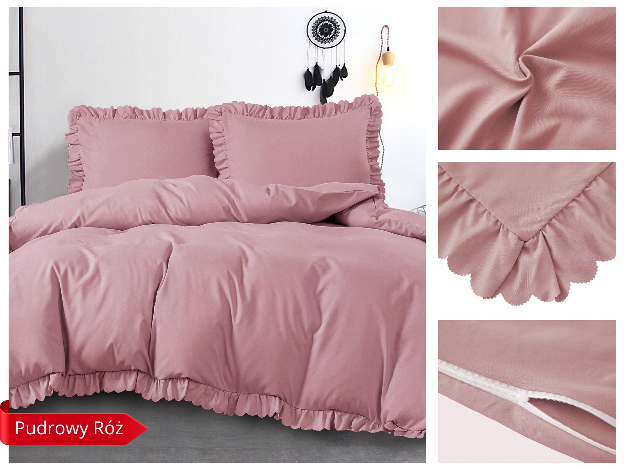 POŚCIEL Z FALBANKĄ 200x220 +2 POSZEWKI KOMPLET POŚCIELI Z FALBANĄ Materiał mikrofibra