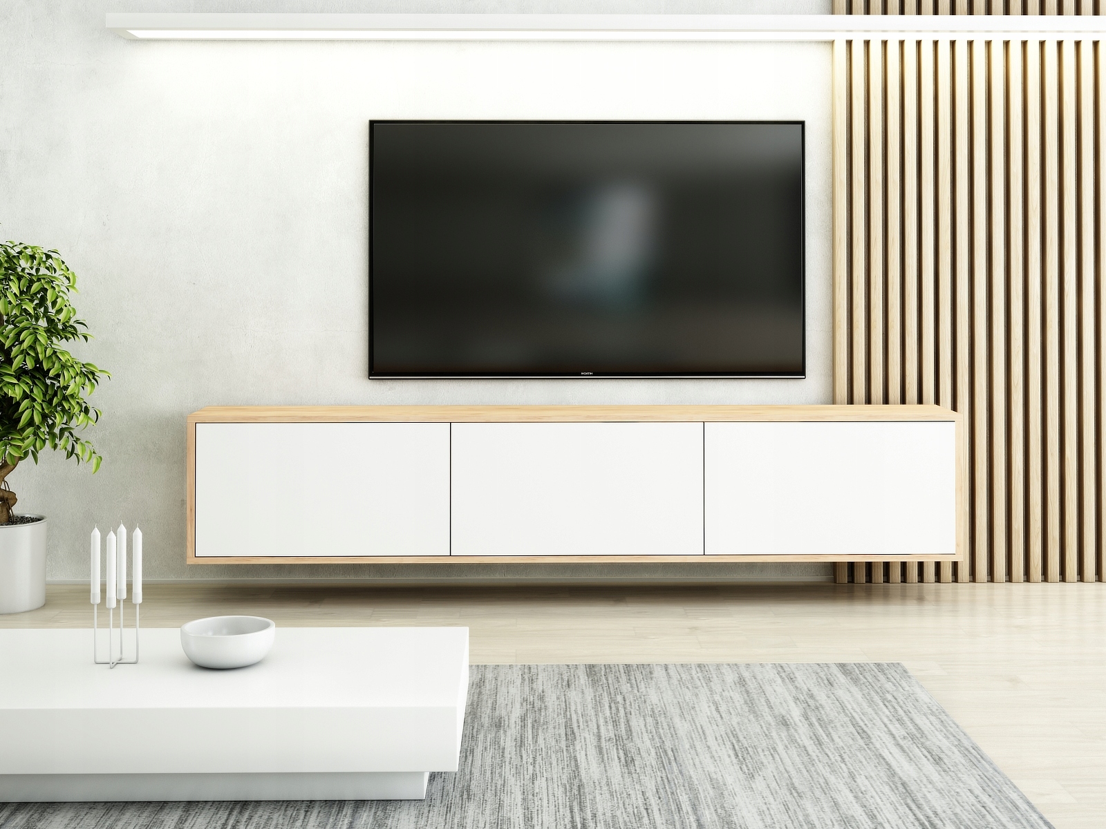 WYSOKA WISZĄCA SZAFKA RTV 200 KASZMIR NOWOCZESNA Typ wisząca