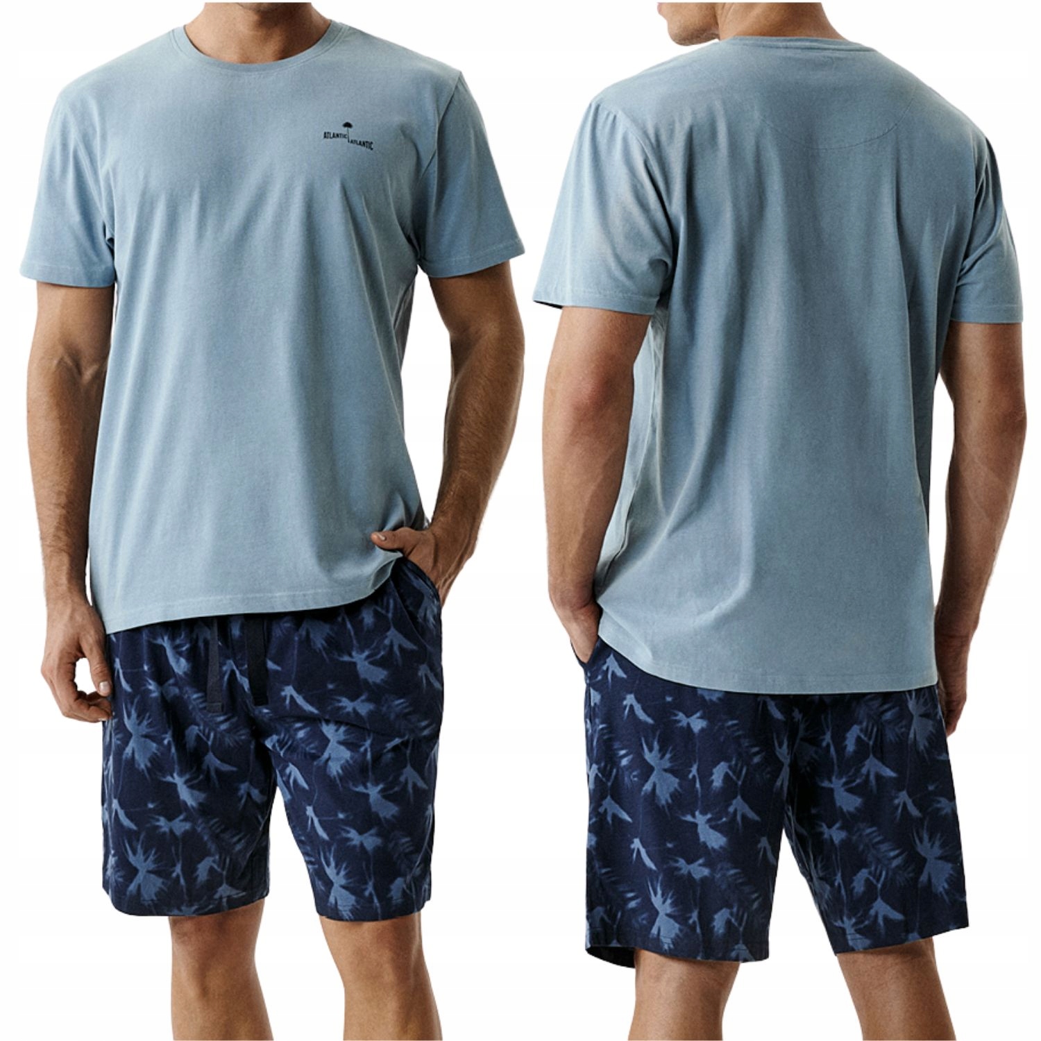 Pánské krátké pyžamo Atlantic NMP-399 modré/denim L