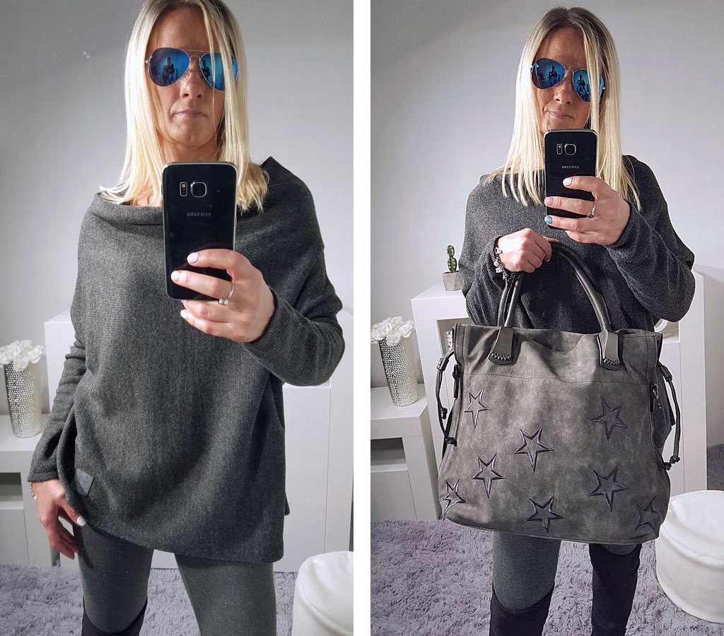 

Sweterek Oversize Tunika Sweter Wool Odkryte Ramię