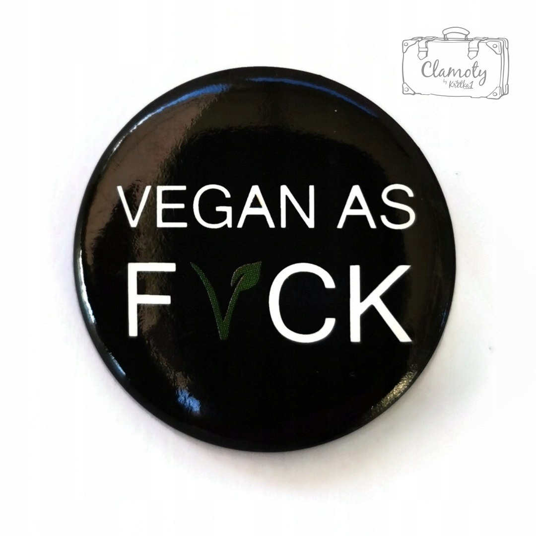 

Przypinka Vegan As Fvck Biały Button Pin Na Plecak