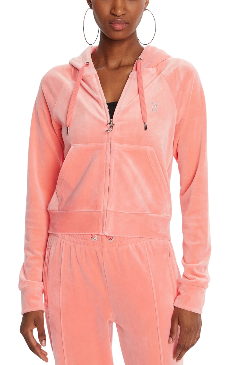 Juicy Couture Broskvová dámská mikina Madison Hoodie M