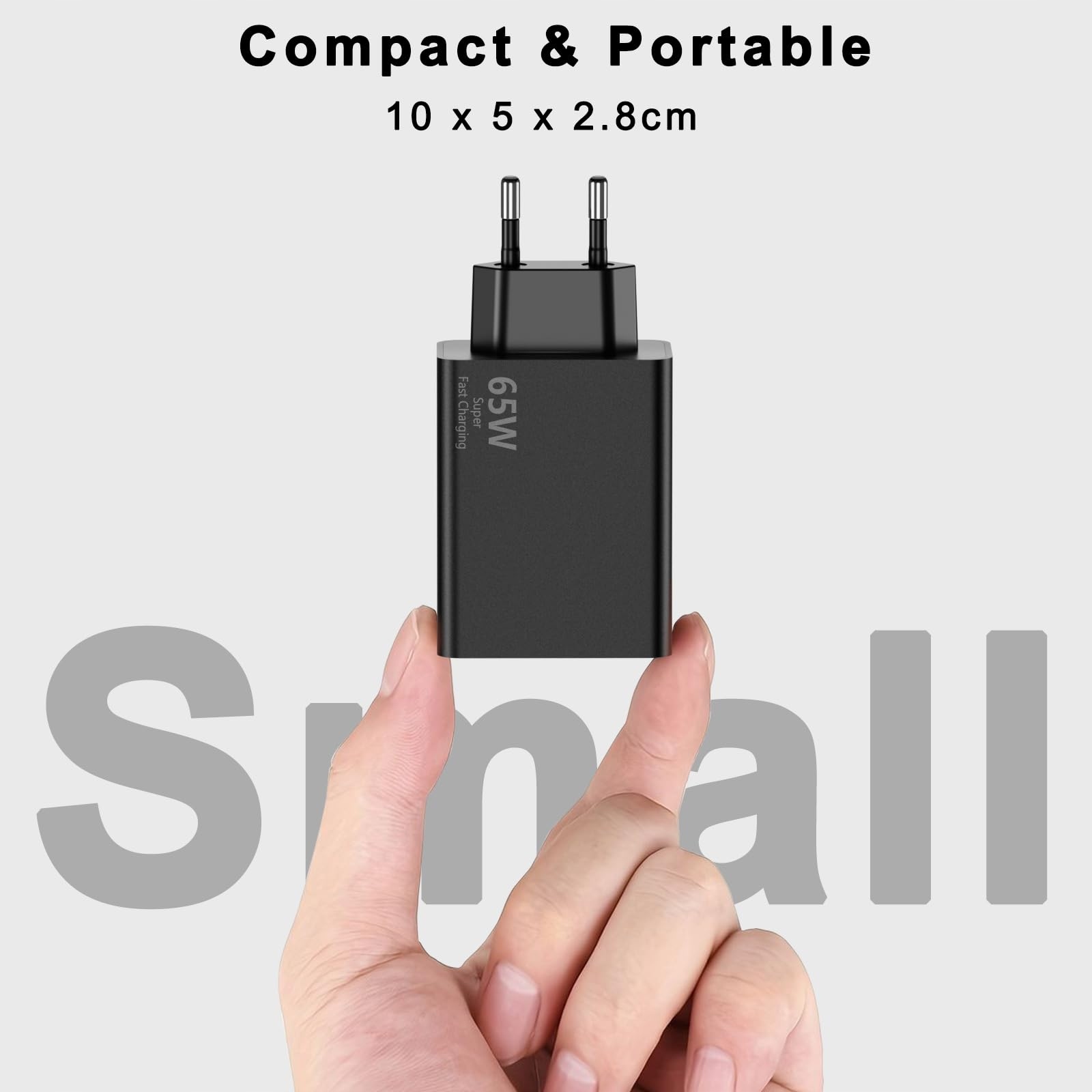 Ładowarka USB C 65 W, 3 porty 2 USB C + 1 USB A SB-C PPS Szybka — miniatura 6