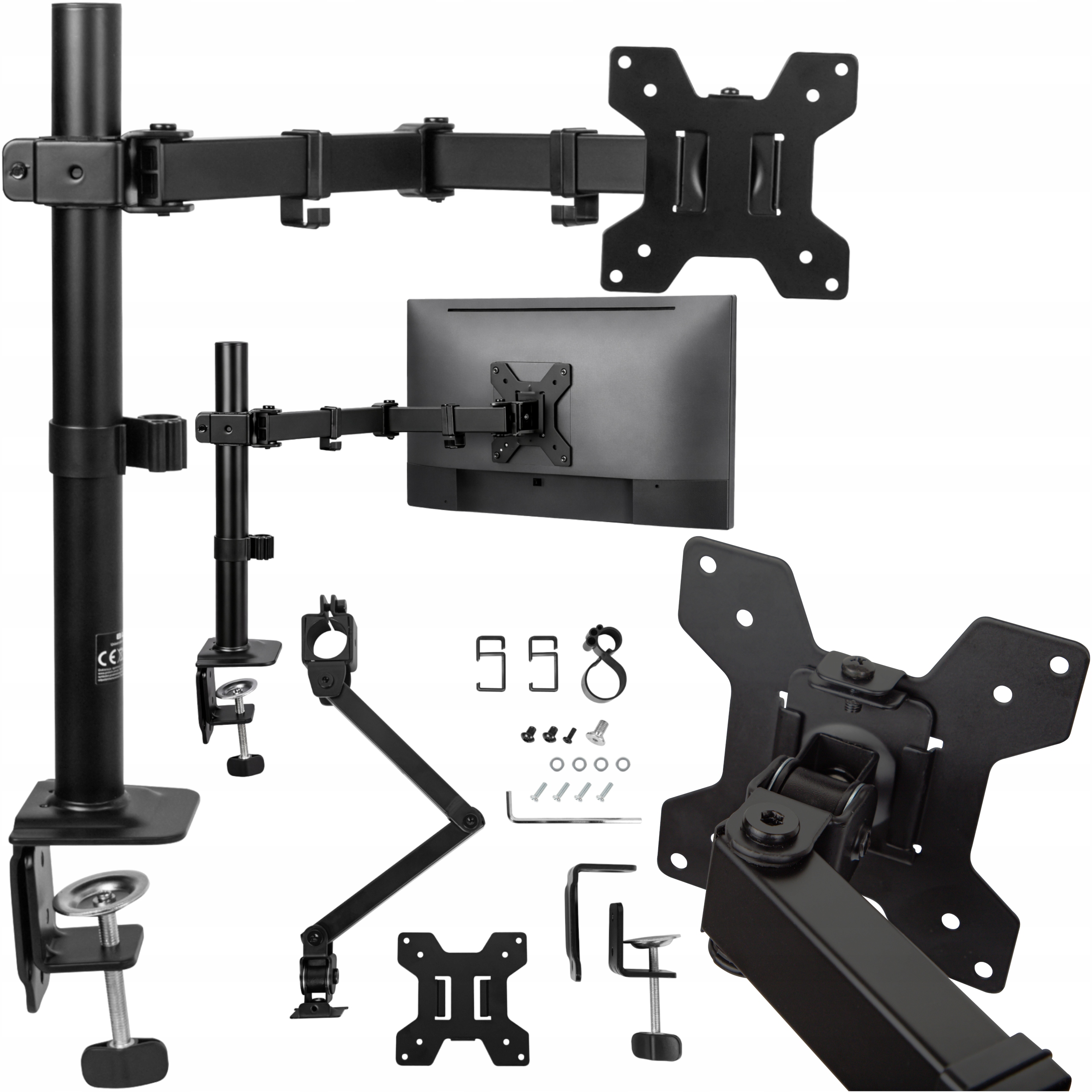 Mocny Biurkowy Obrotowy Uchwyt Monitora Uniwersalny LCD Na Monitor 10-32
